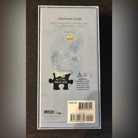 JIGSAW PUZZLE "GERANIUM CHAIR" SUSAN WINGET ART BY LANG 300 PCS 14.5X20.5 - Picture 5 of 6